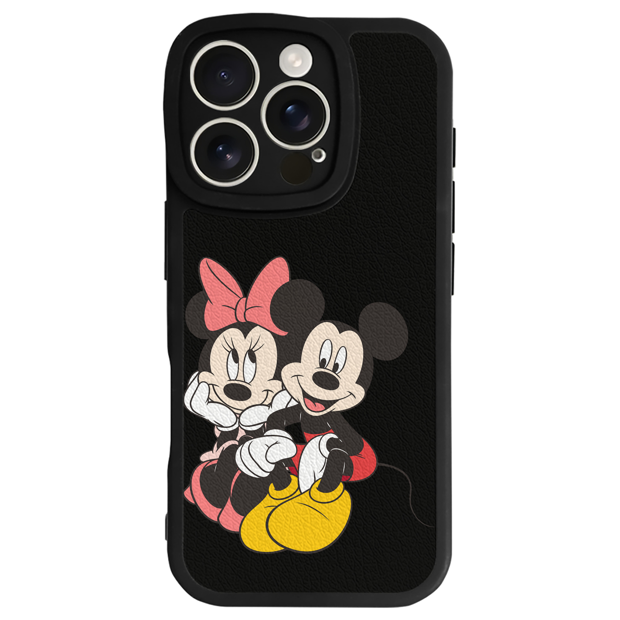 （画像用） ミッキーマウス Mickey Mouse 【iPhone 16シリーズ対応】シリコンスマホケース（レザー調） 材質：シリコン